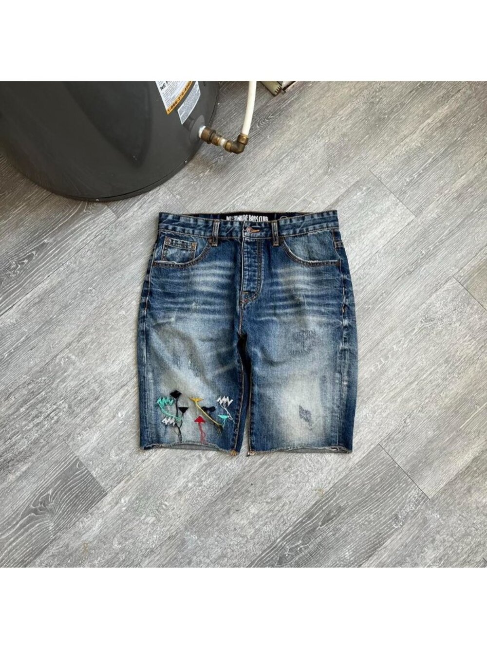 Blue / White / Multi “Billionaire Boys Club” Embroidered Relaxed Fit Shorts